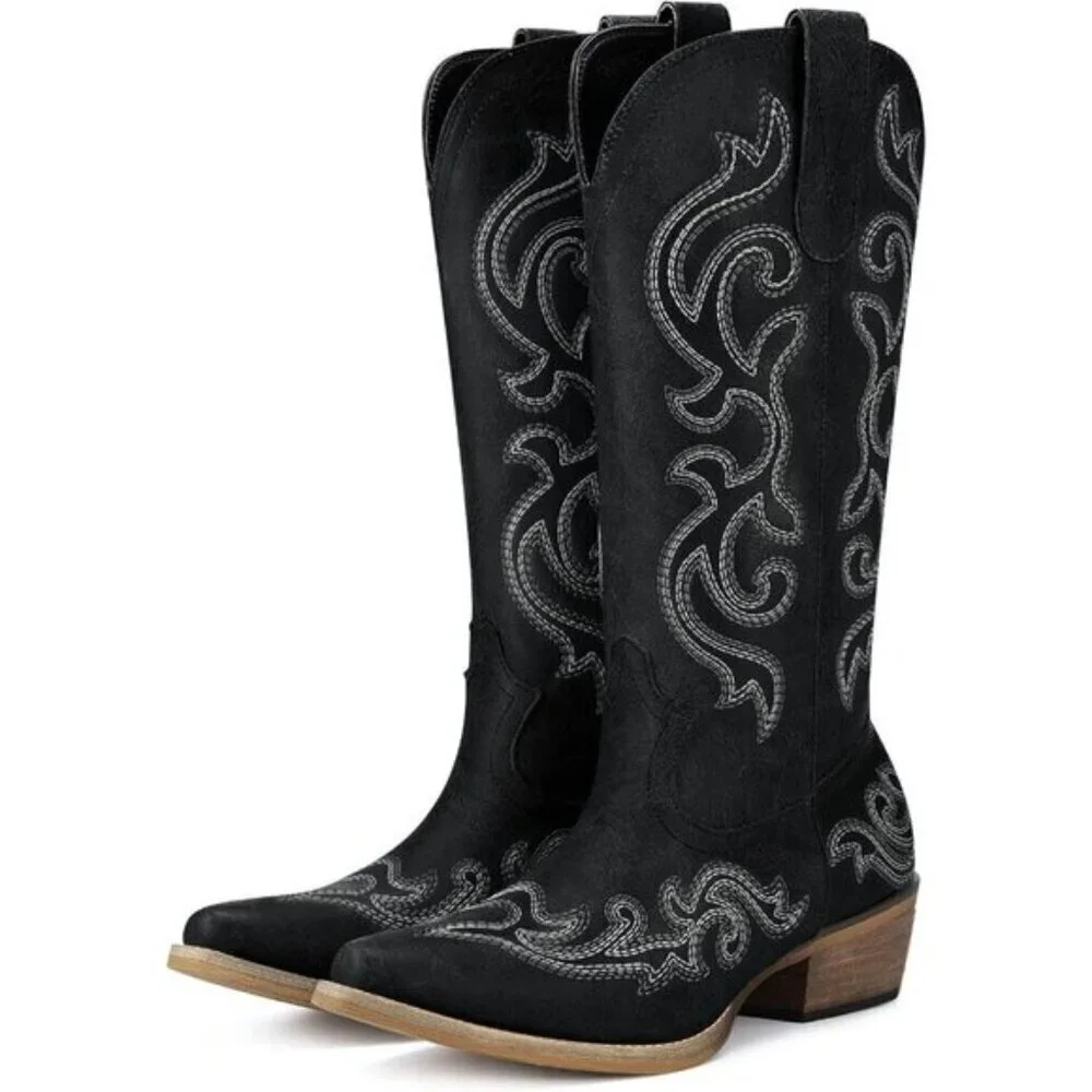 ⭐ HISEA Rollda Women's Cowboy Boots | Snip Toe Western Cowgirl Boots
